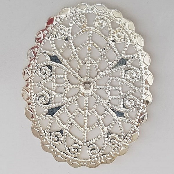 Breloque Fleur M&eacute;tal N&deg;103 Estampe Argent