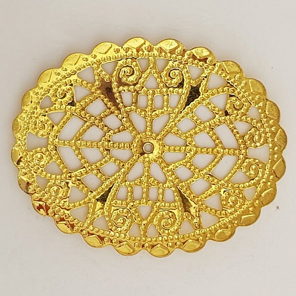 Breloque Fleur M&eacute;tal N&deg;103 Estampe Dor&eacute;