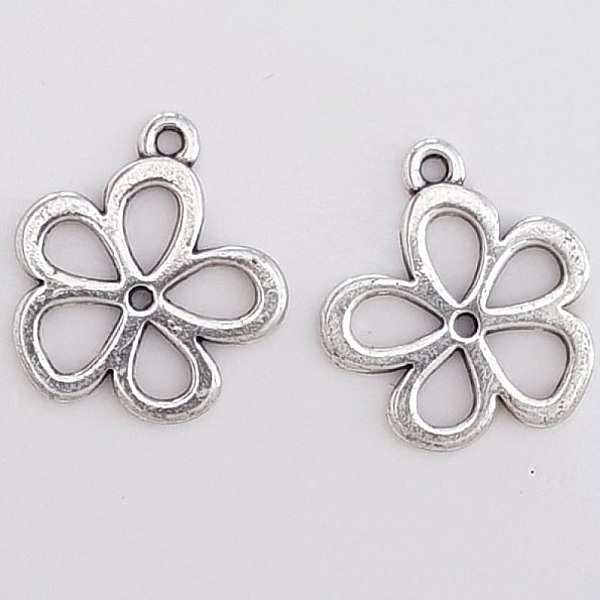 Breloque Fleur M&eacute;tal N&deg;116 Argent