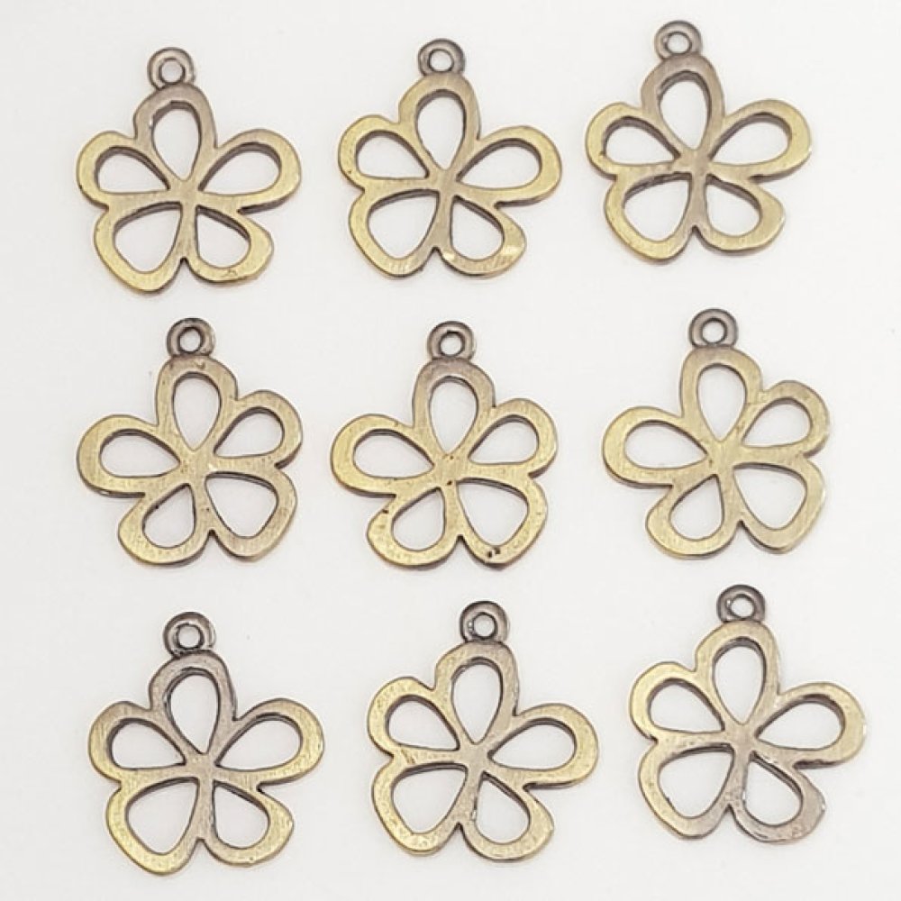 Breloque Fleur M&eacute;tal N&deg;116 Bronze