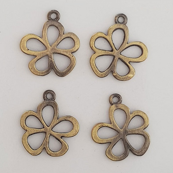 Breloque Fleur M&eacute;tal N&deg;116 Bronze