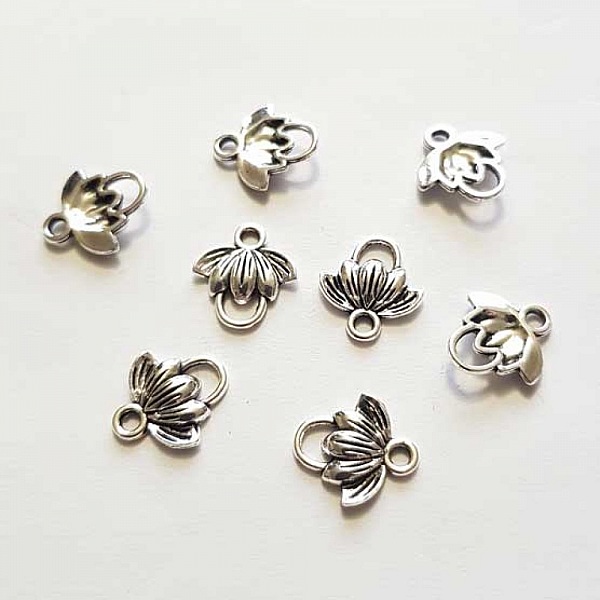 Breloque Fleur M&eacute;tal N&deg;120 Argent