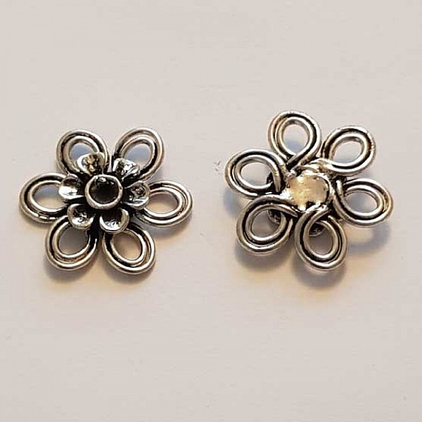Breloque Fleur M&eacute;tal N&deg;134 Argent