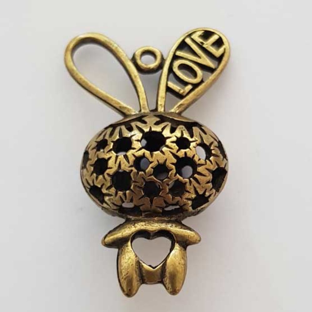 Breloque Lapin N&deg;04 Bronze
