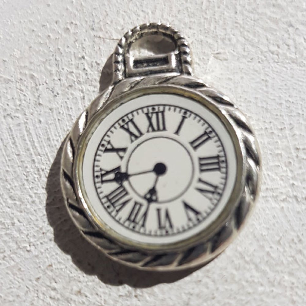 Breloque M&eacute;canisme Horloge N&deg;12 Argent