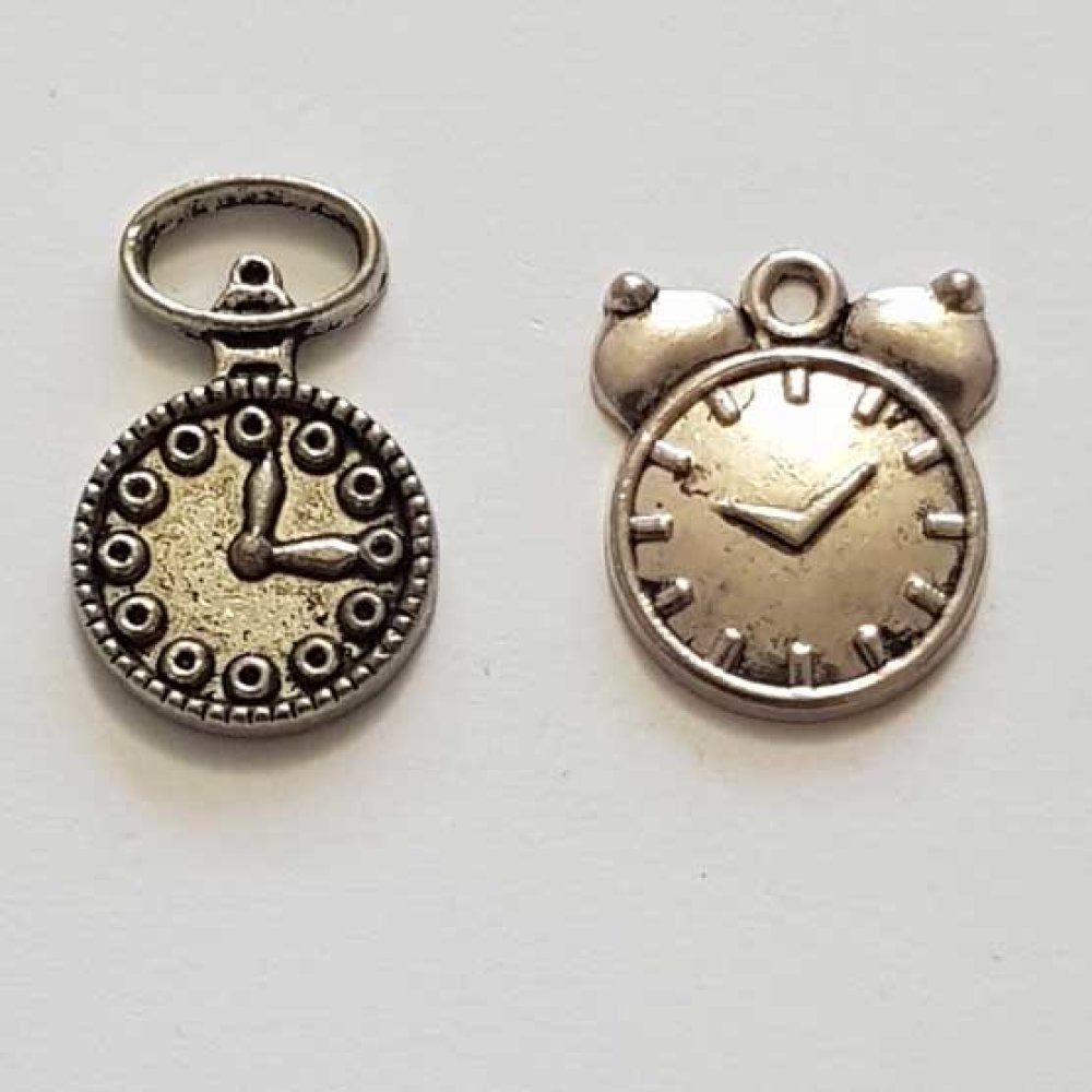 Breloque M&eacute;canisme Horloge N&deg;21 Lot 2 pi&egrave;ces