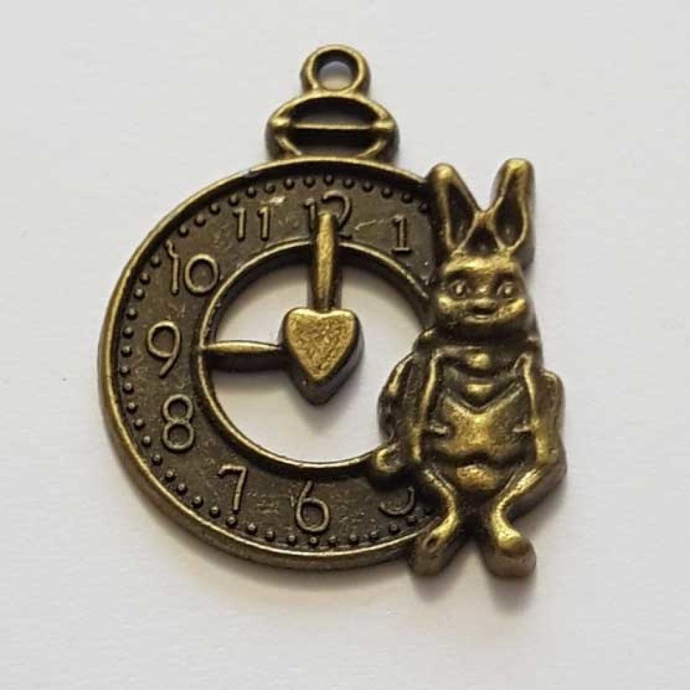 Breloque M&eacute;canisme Horloge N&deg;23 Bronze