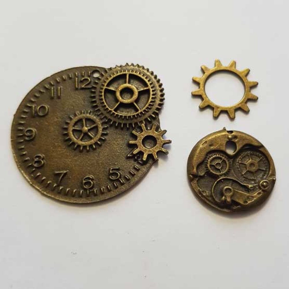 Breloque M&eacute;canisme Horloge N&deg;24 Lot 3 pi&egrave;ces