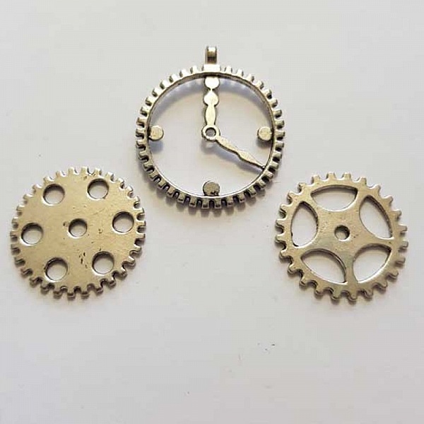Breloque M&eacute;canisme Horloge N&deg;25 Lot 2 pi&egrave;ces