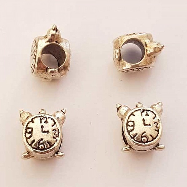 Breloque M&eacute;canisme Horloge N&deg;0406-02 Argent Perle
