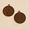 Breloque M&eacute;daille pi&egrave;ce 30 mm Bronze-07