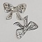Breloque N&oelig;ud N&deg;06 pendentif, connecteur noeud filigrane en m&eacute;tal fin argent 39 x 26 mm