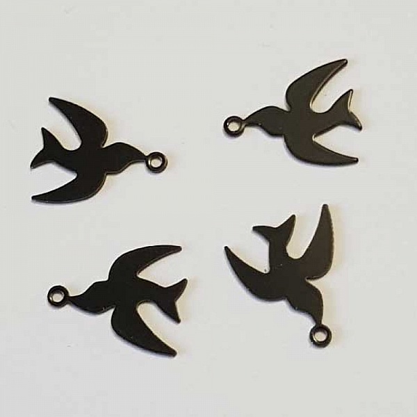 Breloque Oiseaux N&deg;04 Noir