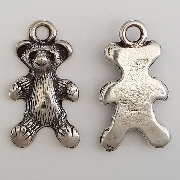 Breloque Ours N&deg;10 ZAMAK (PLAQU&Eacute; ARGENT)