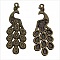 Breloque Paon en m&eacute;tal bronze-02 Pendentif Paon 
