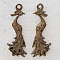 Breloque Paon en m&eacute;tal bronze-03 Pendentif Paon 