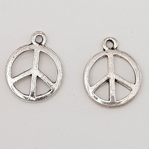 Breloque Peace & Love N&deg;03 Argent x 10 pi&egrave;ces