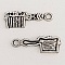 Breloque Peigne &agrave; Cheveux coiffure N&deg;04-01 Argent