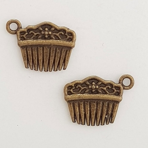 Breloque Peigne &agrave; Cheveux coiffure N&deg;02 Bronze