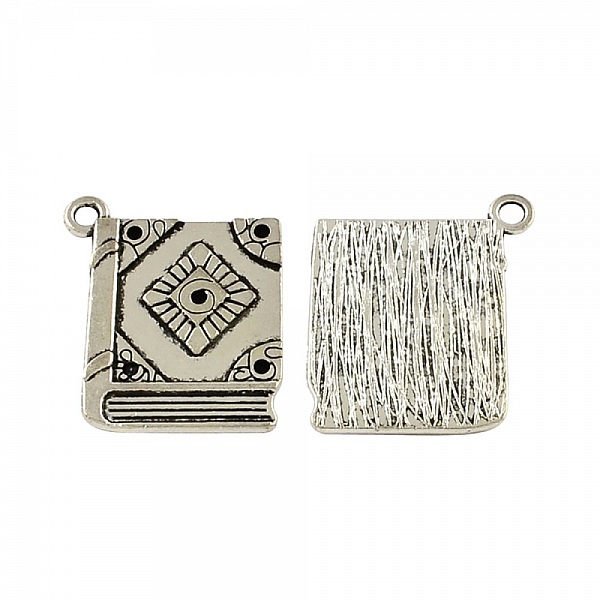 Breloque Pendentif Livre Motif losange au centre N&deg;03