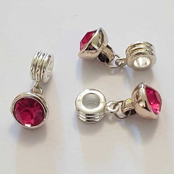 Breloque Pendentif Strass Fushia N&deg;1013-05