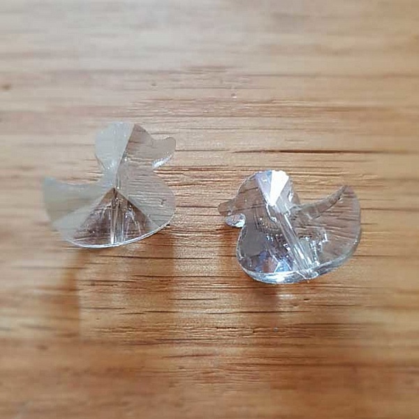 Breloque Pendentif en verre facett&eacute; canard N&deg;01-01