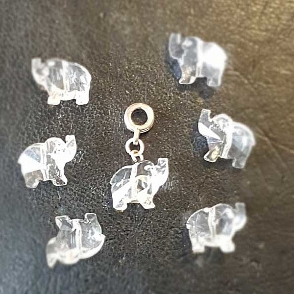Breloque Pendentif en verre facett&eacute; &eacute;l&eacute;phant N&deg;01-01