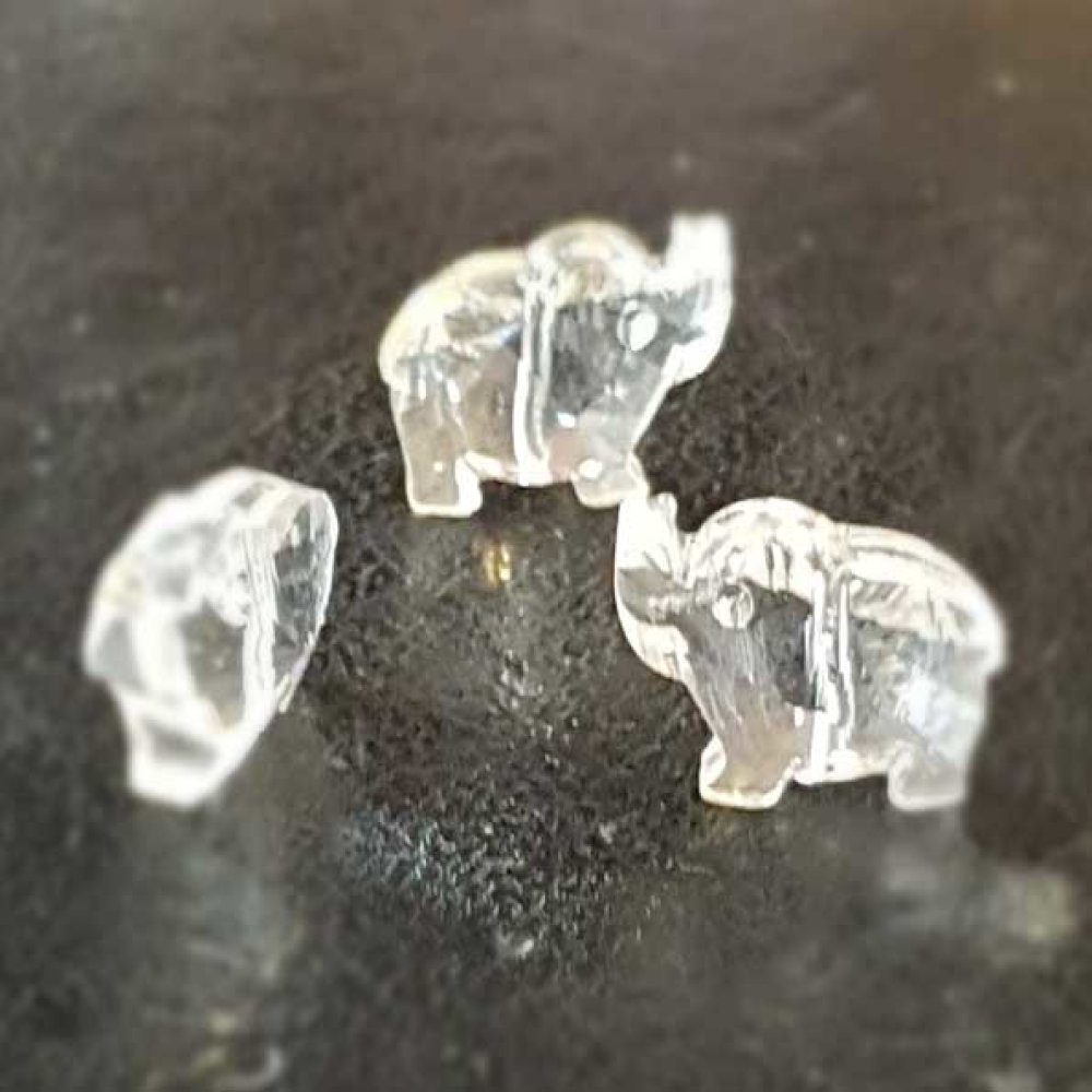 Breloque Pendentif en verre facett&eacute; &eacute;l&eacute;phant N&deg;01-01