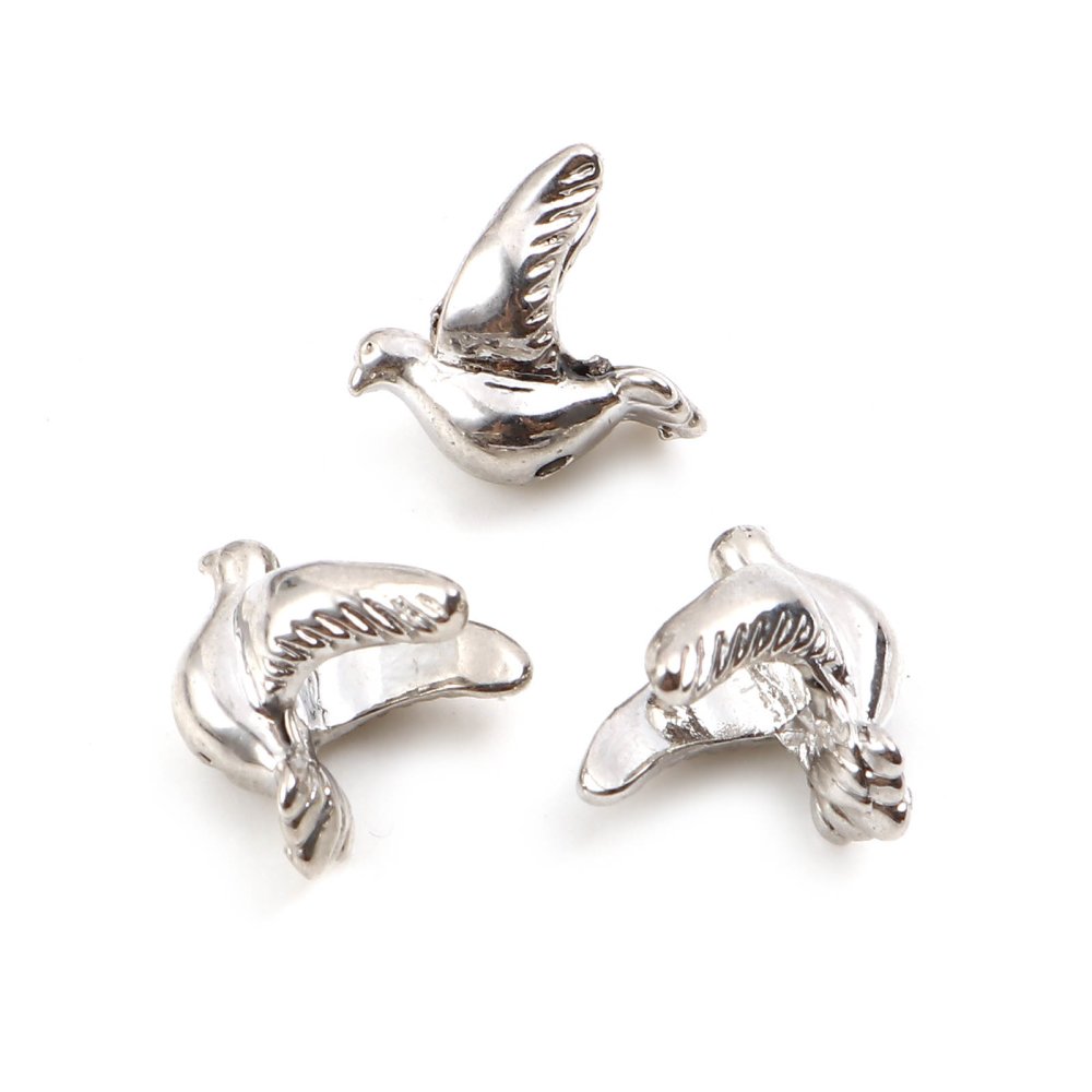 Breloque Perle Oiseau N&deg;03 Argent