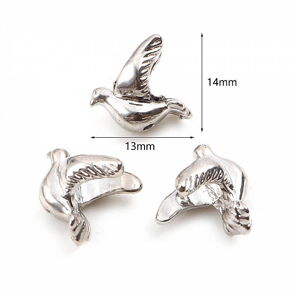 Breloque Perle Oiseau N&deg;03 Argent
