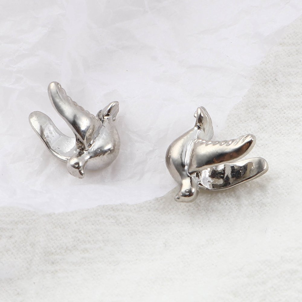 Breloque Perle Oiseau N&deg;03 Argent