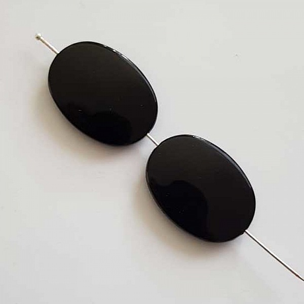 Breloque Perle Style Galet Noir N&deg;02