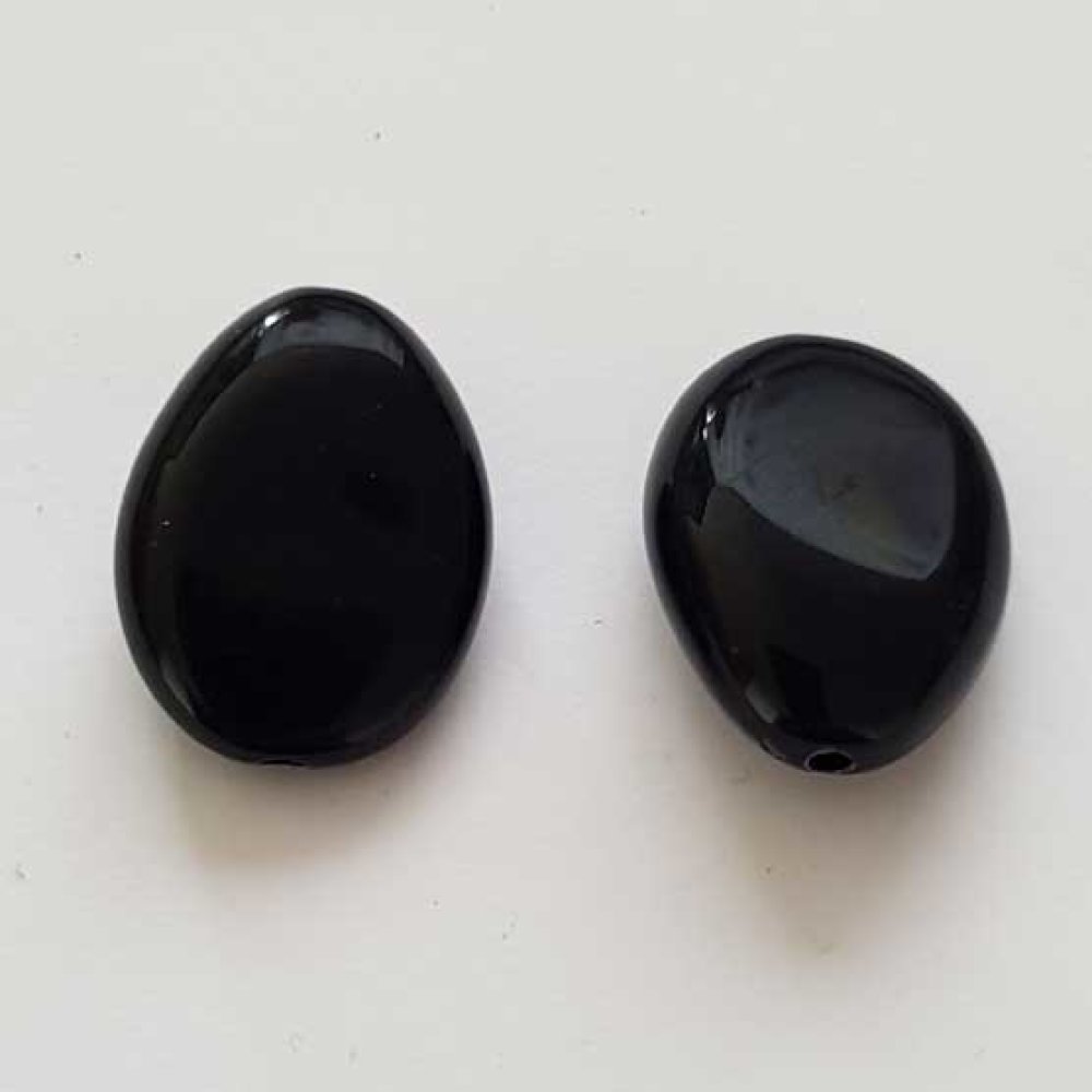 Breloque Perle Style Galet Noir N&deg;01