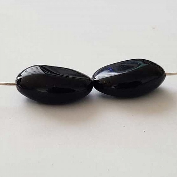 Breloque Perle Style Galet Noir N&deg;01