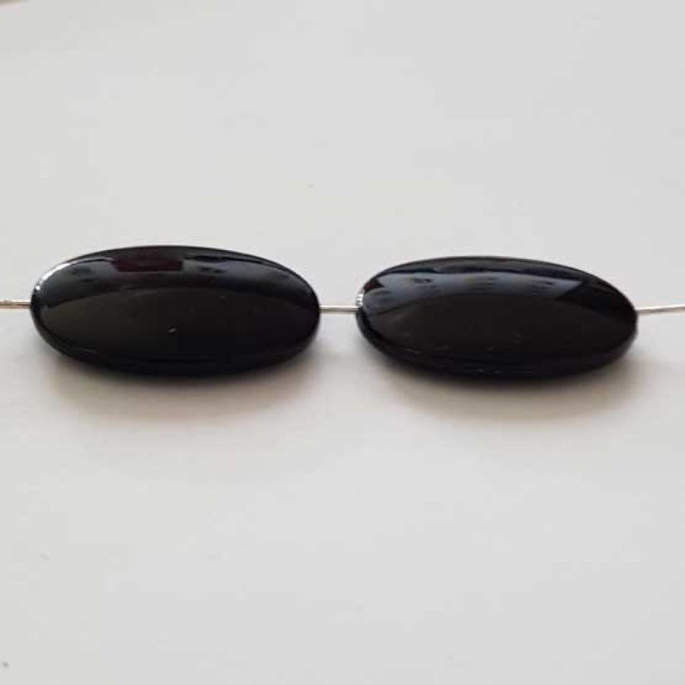 Breloque Perle Style Galet Noir N&deg;02