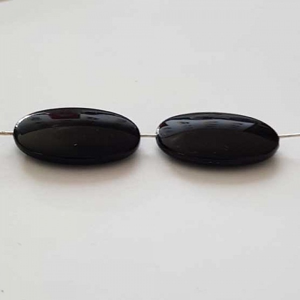 Breloque Perle Style Galet Noir N&deg;02