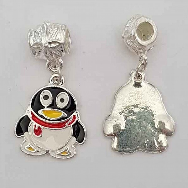 Breloque Pingouin N&deg;01 x 2 Pi&egrave;ces