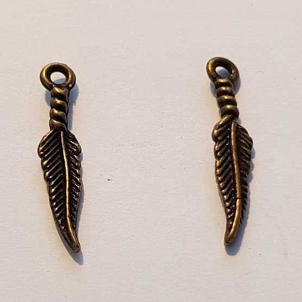Breloque Plume N&deg;04 Bronze