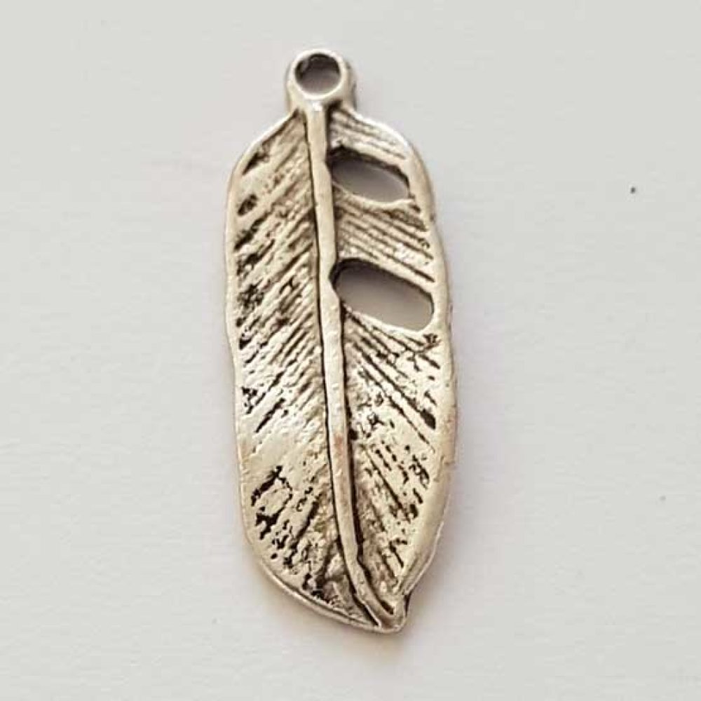 Breloque Plume N&deg;05 Argent