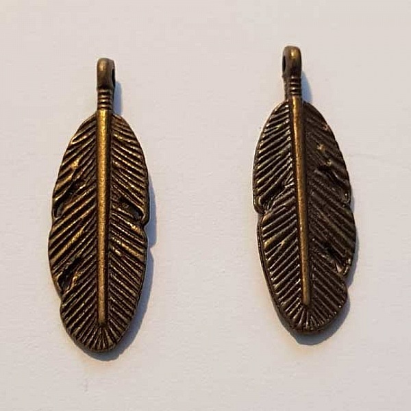 Breloque Plume N&deg;07 Bronze