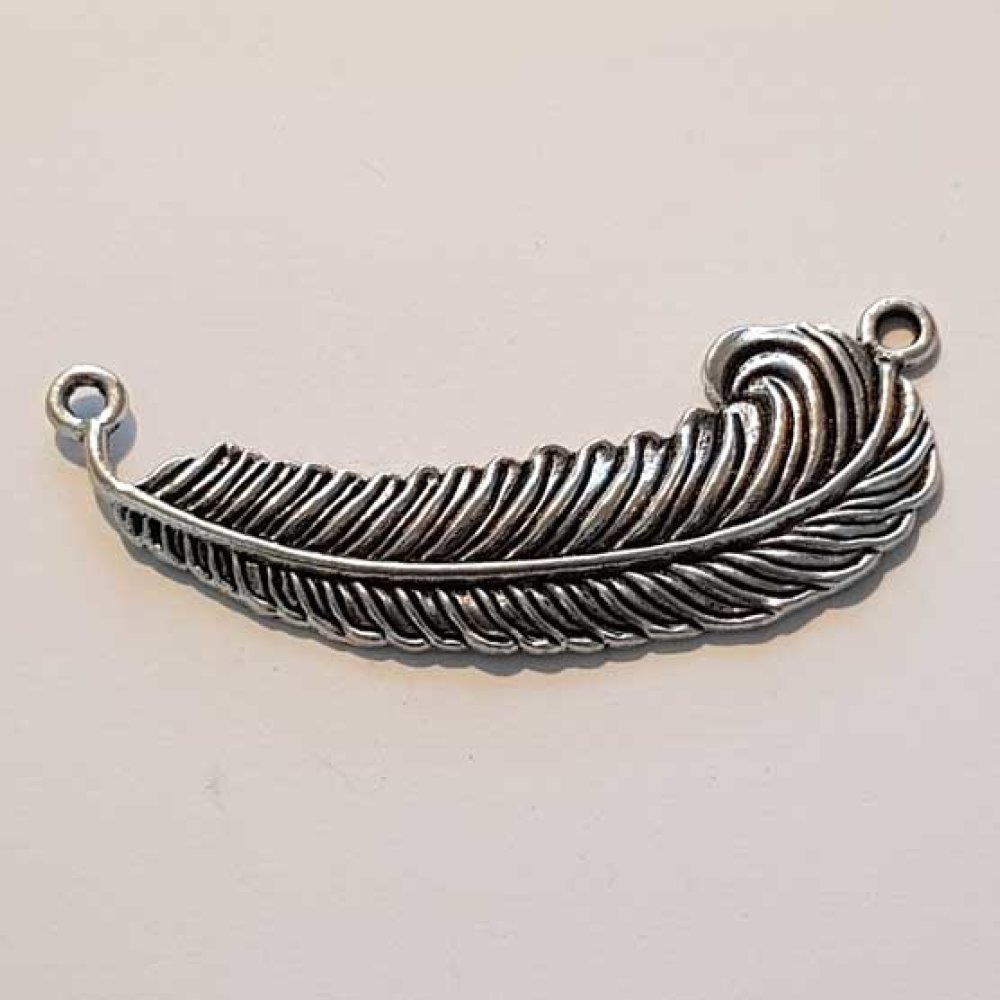 Breloque Plume N&deg;14 Argent