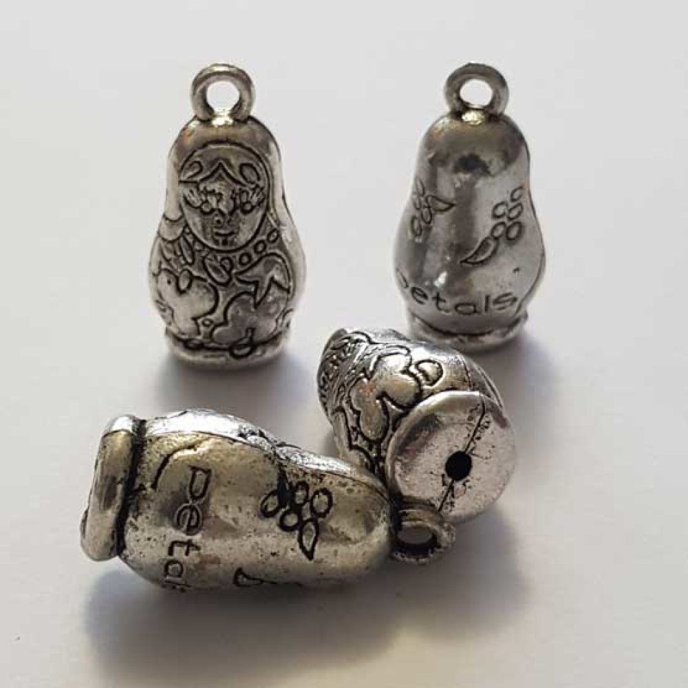 Breloque Poup&eacute;e Russe N&deg;01 25 mm Argent