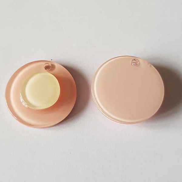 Breloque Ronde 18 mm 08 Bi Couleur