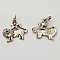Breloque Signe Zodiaque Lion M&eacute;tal Argent&eacute; N&deg;03 avec strass