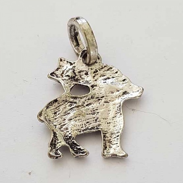 Breloque Signe Zodiaque B&eacute;lier M&eacute;tal Argent&eacute; N&deg;03 avec strass