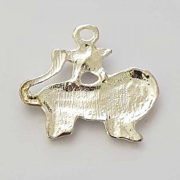 Breloque Signe Zodiaque Lion M&eacute;tal Argent&eacute; N&deg;04 avec strass