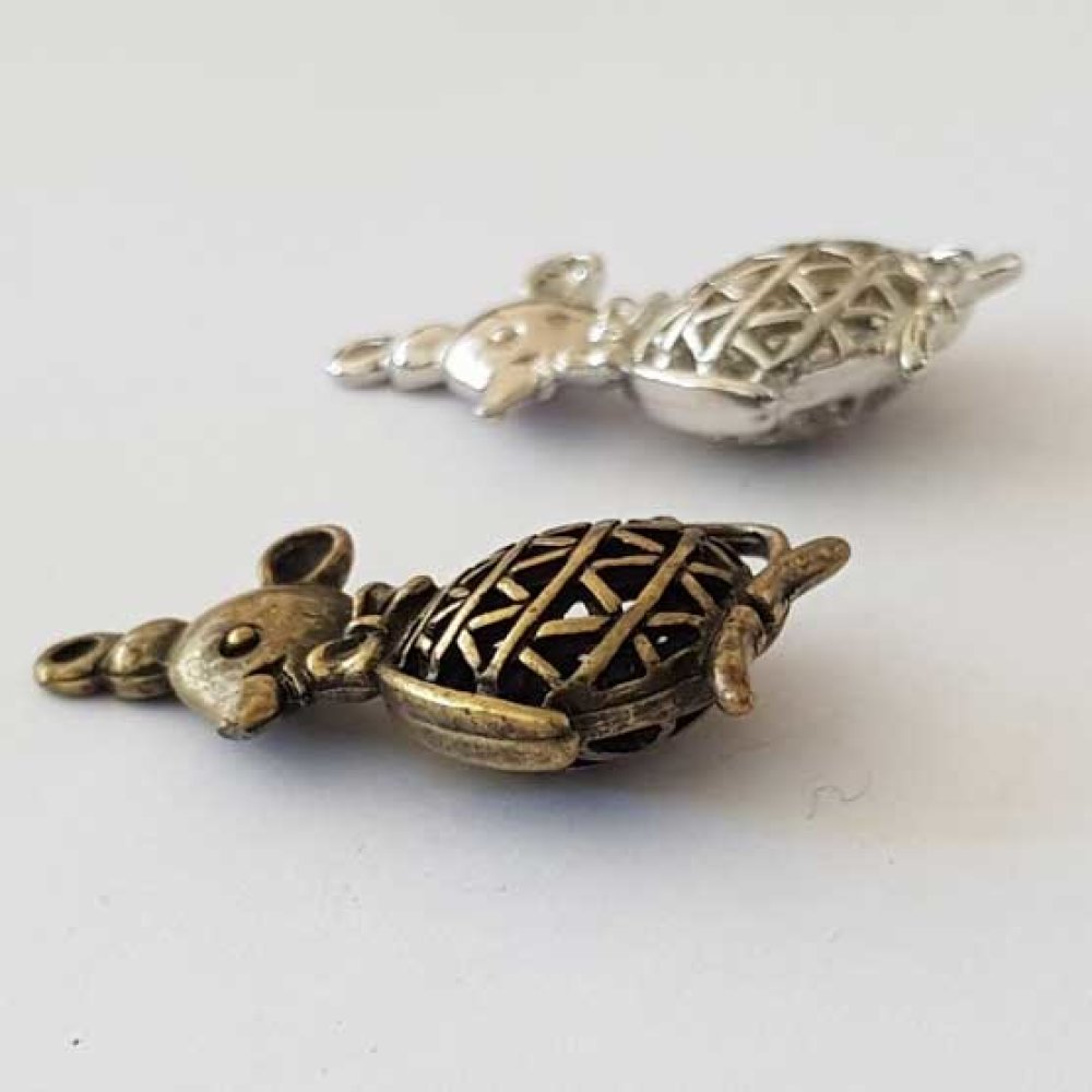 Breloque Souris N&deg;02 Lot de 2 pi&egrave;ces Argent et Bronze