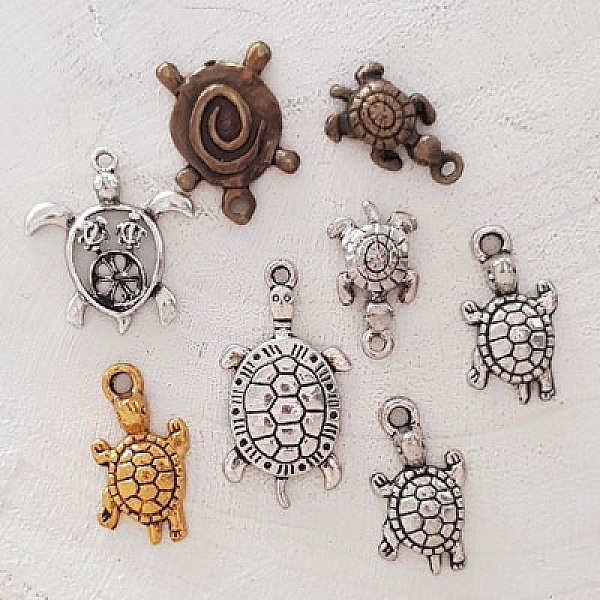 Breloque Tortue N&deg;06 lot de 8 pi&egrave;ces.
