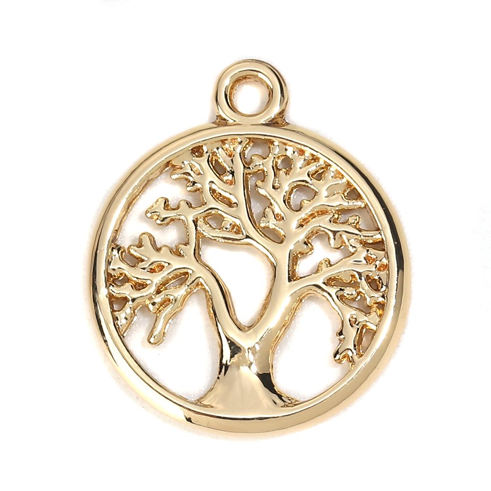 Breloque arbre de vie dor&eacute; N&deg;01