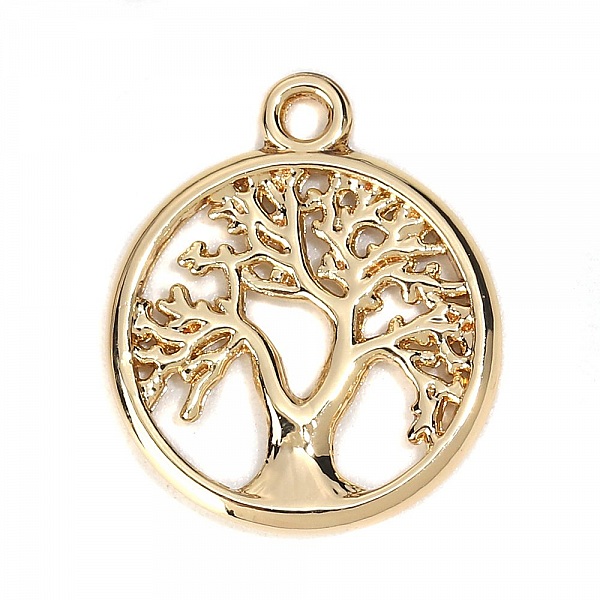 Breloque arbre de vie dor&eacute; N&deg;01